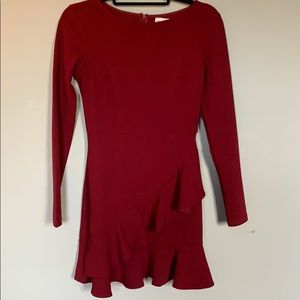 Red Showpo Long Sleeve Ruffle Dress❤️